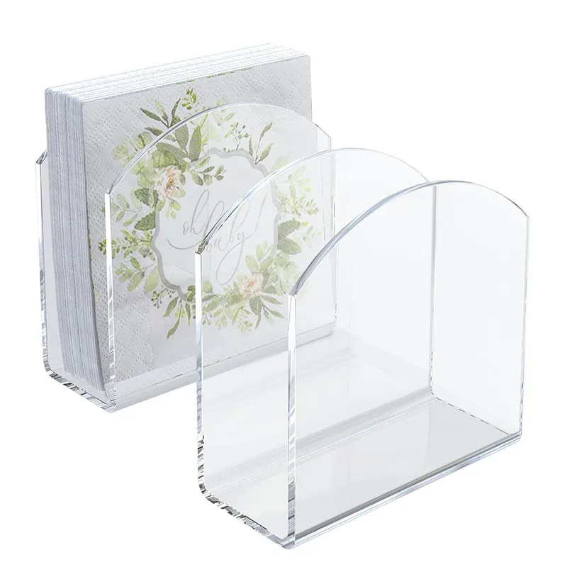 Servilletero acrílico transparente, dispensador de caja de pañuelos, estante de almacenamiento de toallas de papel, cocina, restaurante, soporte Vertical de diseño moderno