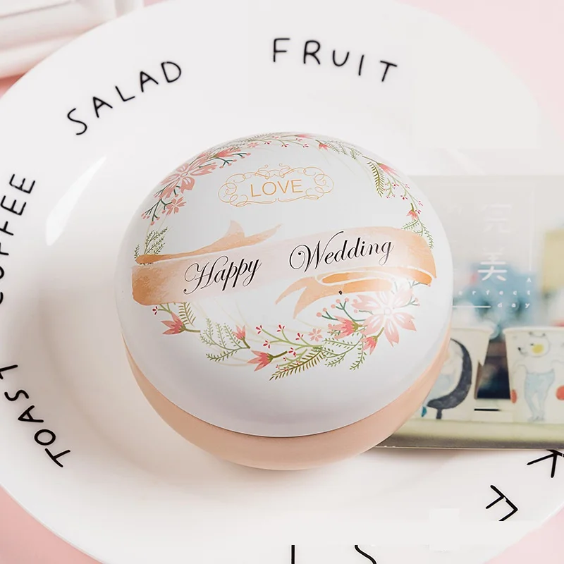 1PCS Cartoon Rabbit Dessert Tin Storage Box Small Round Seal Tea Cans Girls Bedroom Jewelry Case Metal Candy Packaging Gift Box