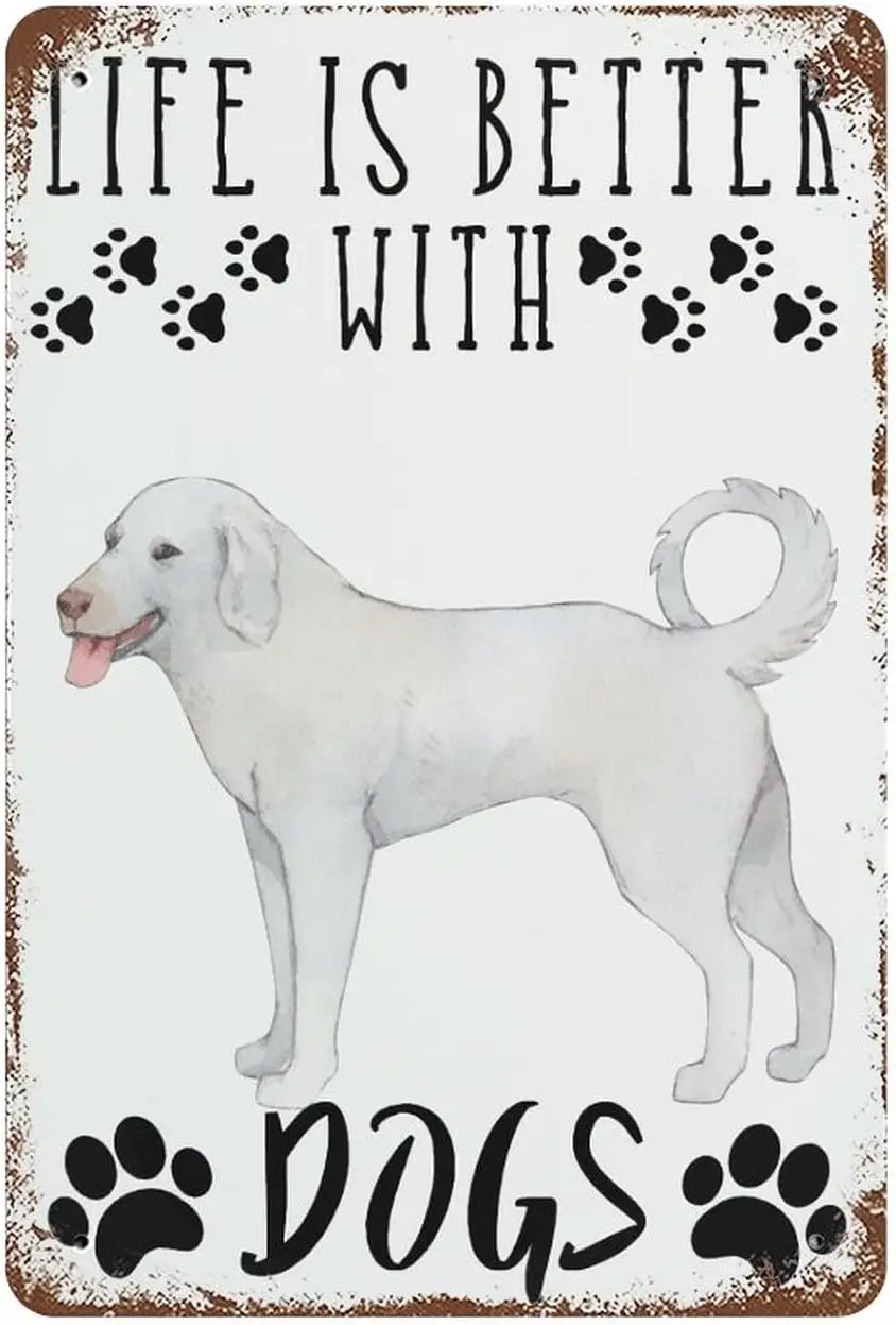 Dog Tin Sign Turkish Akabus Dog Life Is Better with Dogs Print Poster Home Art Vintage Metal Cool Things Shop Room Decor Vi sign