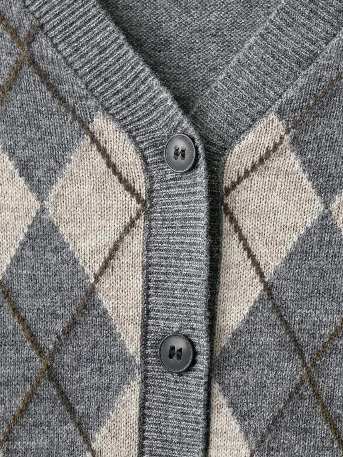 ZERAINS خريف جديد نمط غير رسمي عصري طباعة الماس الخامس الرقبة واحدة الصدر سترة مشغولة من الصوف سترة نسائية #4