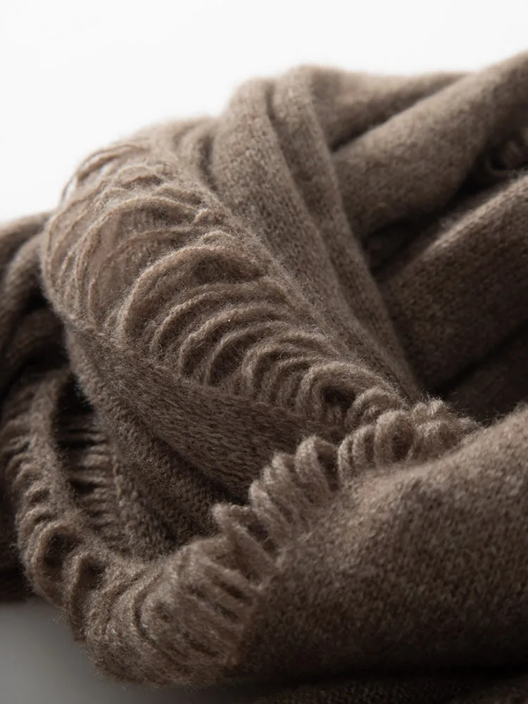 2026 High Quality 100% Cashmere Scarf For Women Spring Autumn Winter Soft Comfy Long Scarf Pure Cashmere Knitwear Warm Scarf Top