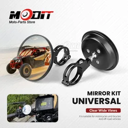 Motorcycle Round Rearview Mirror Universal 360° Adjustable Mirrors wide angle Handlebar Side Mirrors Scooters Bicycle Accessorie