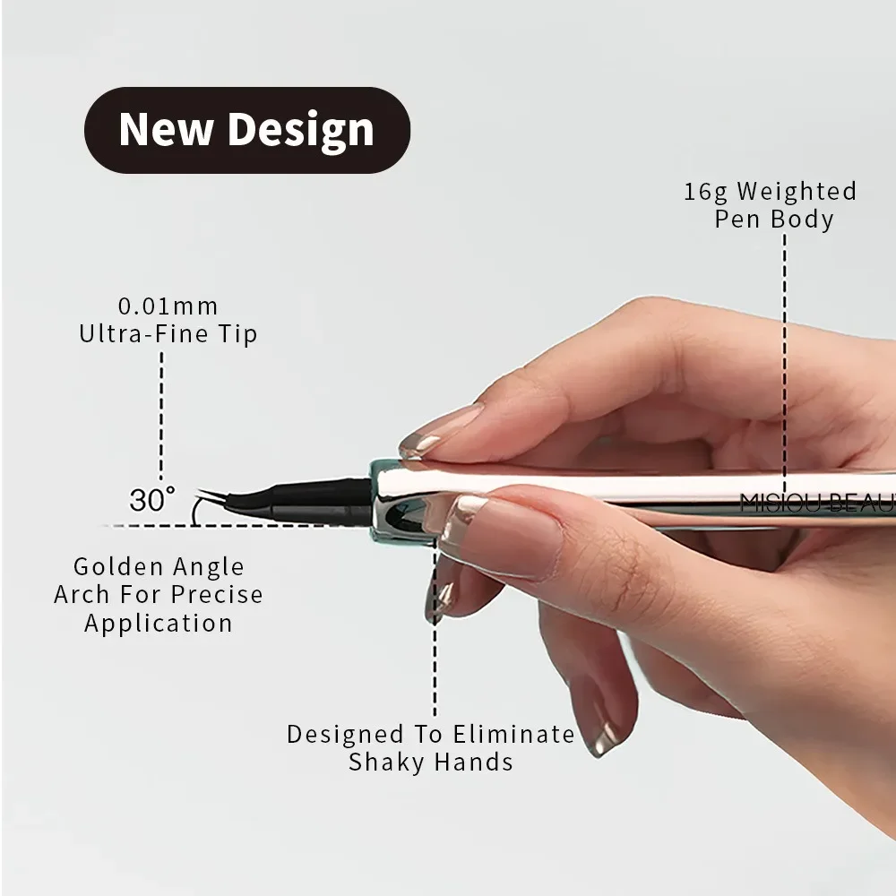 3 가지 색상 2 포인트 와일드 눈썹 연필 오래 지속되는 방수 얇은 액체 누에 한국 메이크업 눈썹 문신 그립 펜