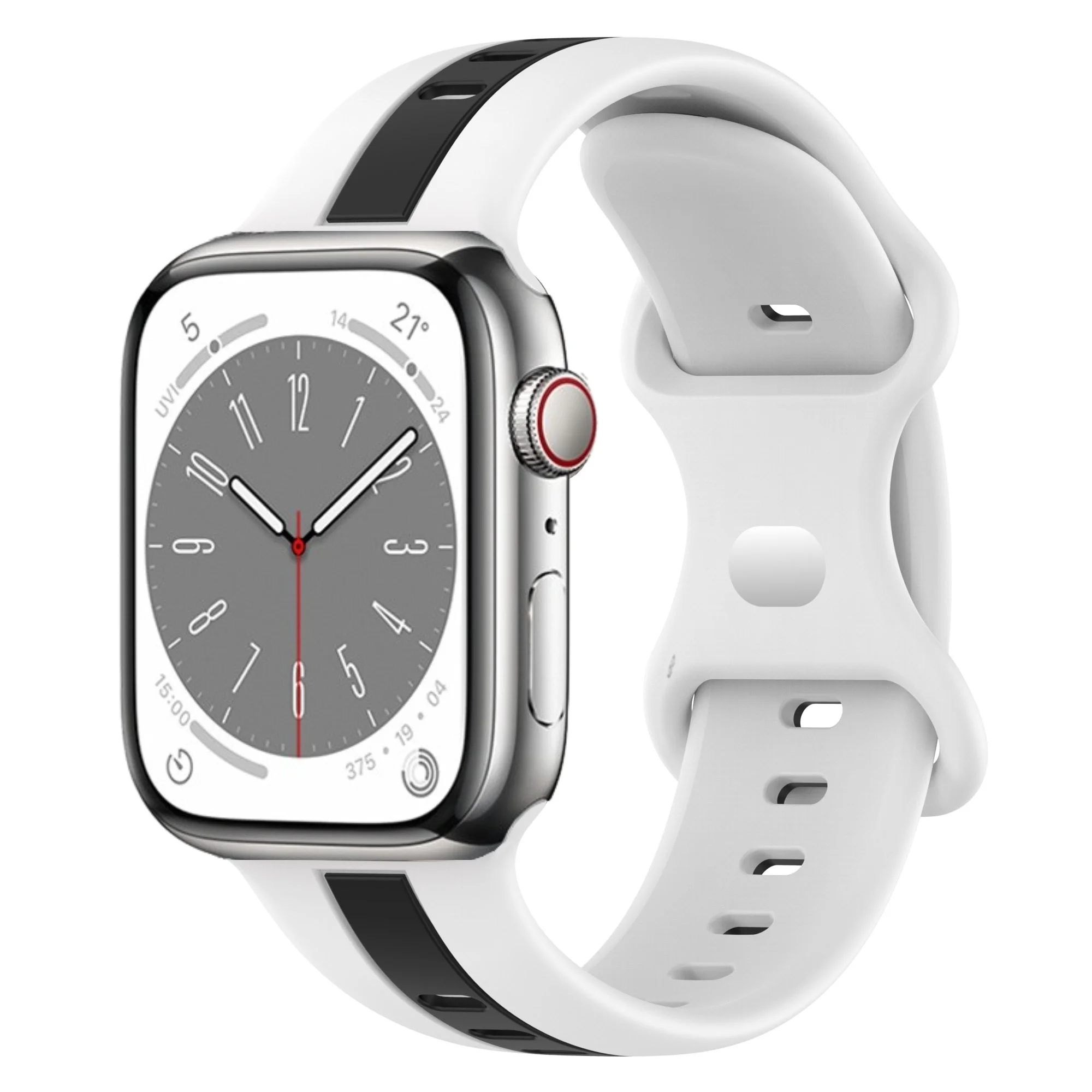 Pulseira de Silicone para Apple Watch, Pulseira Esportiva, Pulseira para iWatch Ultra, 49mm, 10, 46mm, 42mm, 9, 8, 7, 45mm, 41mm, iWatch 6, 5, 4, 3, SE, 44 milímetros, 40 milímetros