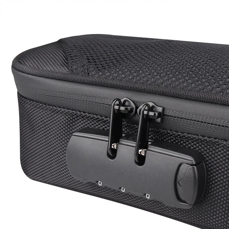 1 Piece Smoking Deodorant Storage Box Kit With Combination Lock Black Grinder Storage Bag Set