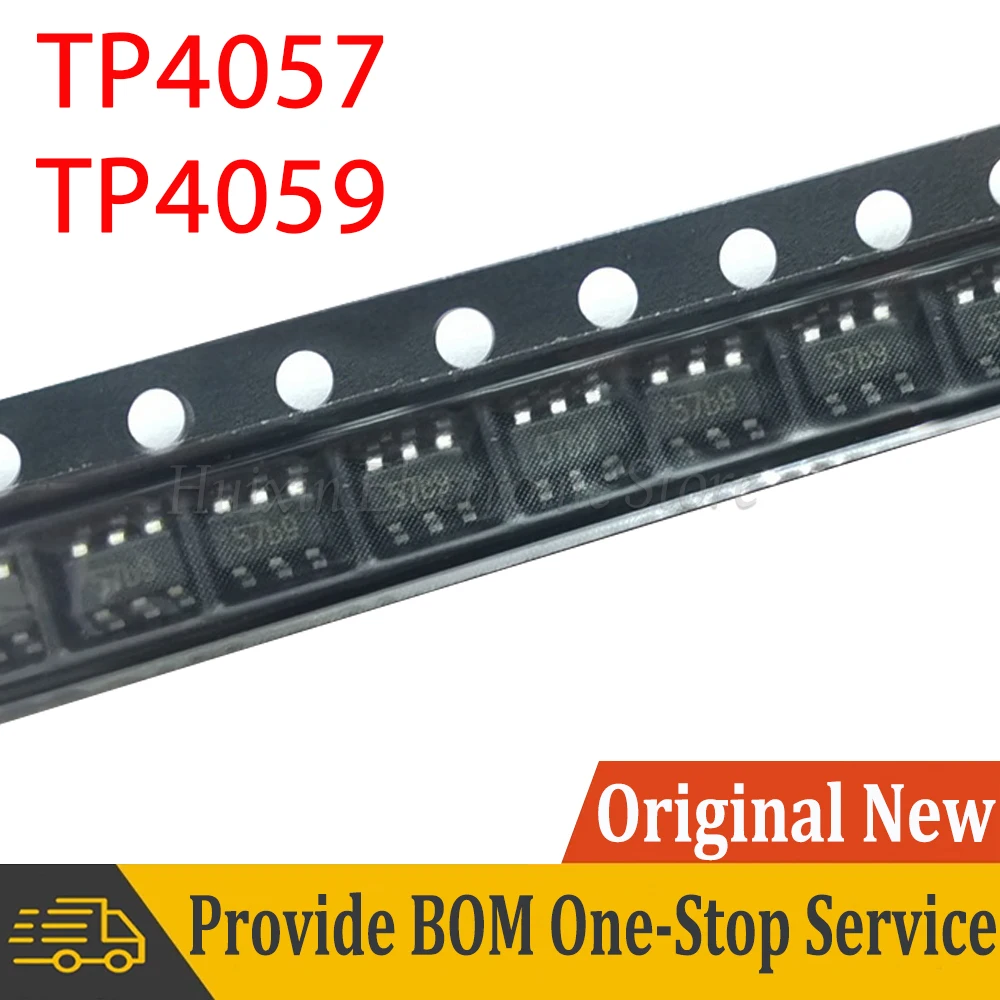 10pcs TP4057 TP4059 57b 59b SOT-23-6 SOT-23 SMD 500mA 600mA Lithium Battery Charger IC Chip New Original