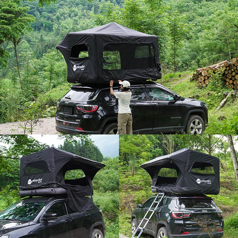 Inflatable 2-3 Person Car Camping Gear Tent With Waterproof Oxford Roof Shelter And Air Mattress Coated For Comfort Convenience