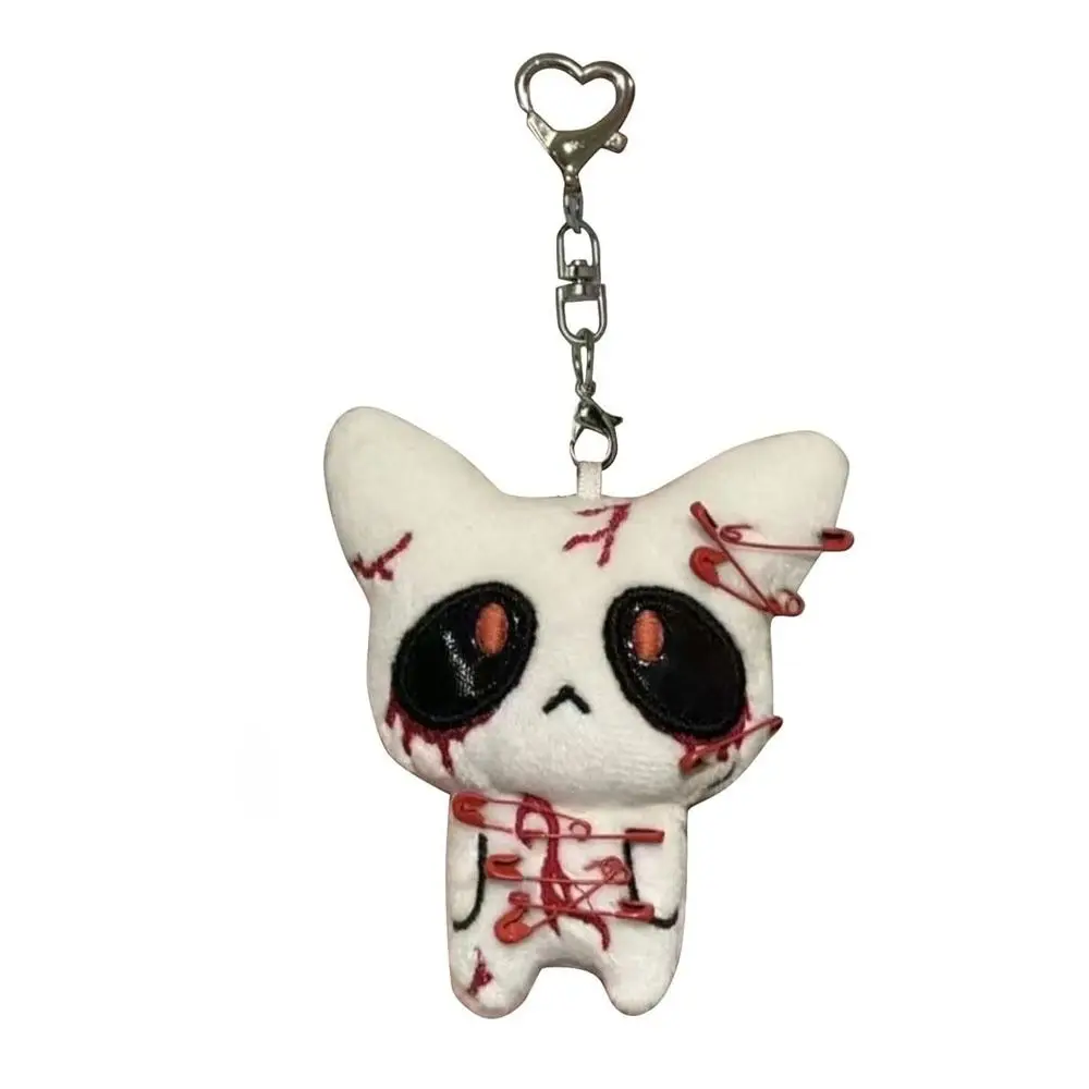 New Black Color Halloween Keychain White Color Cosplay Party Decor Goth Keychain PP Cotton Bag Accessories Horror Plush Keyring