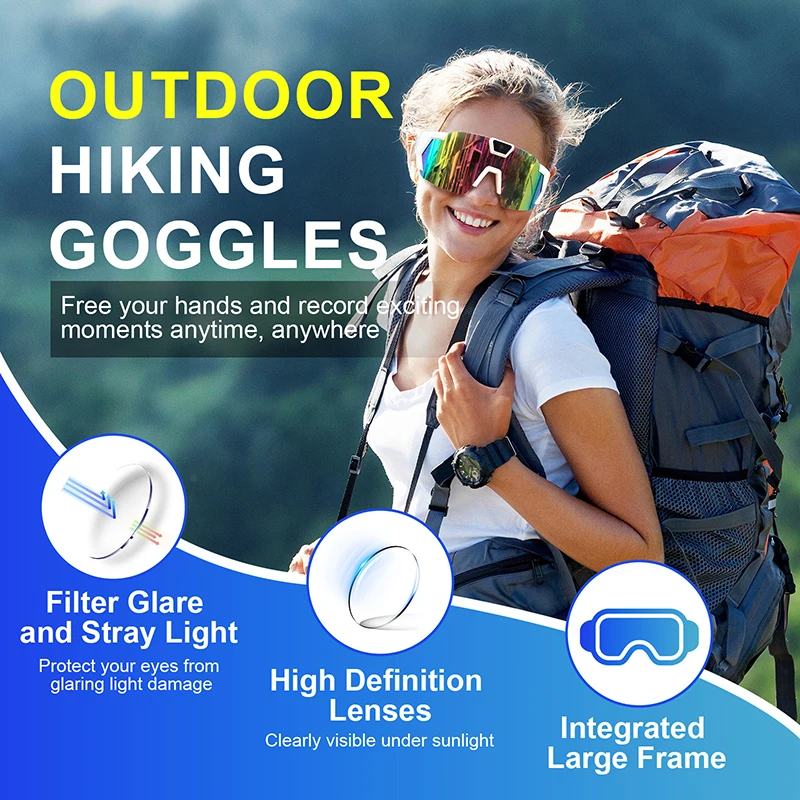 1080P HD مسجل فيديو WIFI APP الرياضة في الهواء الطلق كاميرا DV نظارات ذكية زاوية واسعة 170 °   كاميرا رياضية كاميرا ركوب التزلج