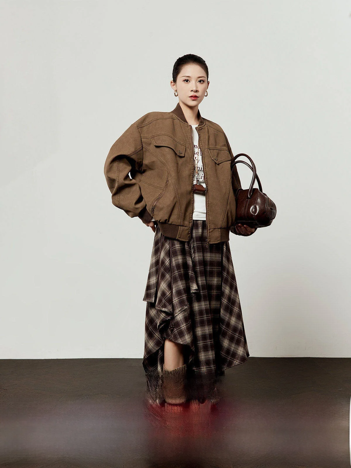 

Кофейно-коричневая свободная повседневная женская куртка-жакет для поездок на работу, верхняя одежда от Zhou Li Wu