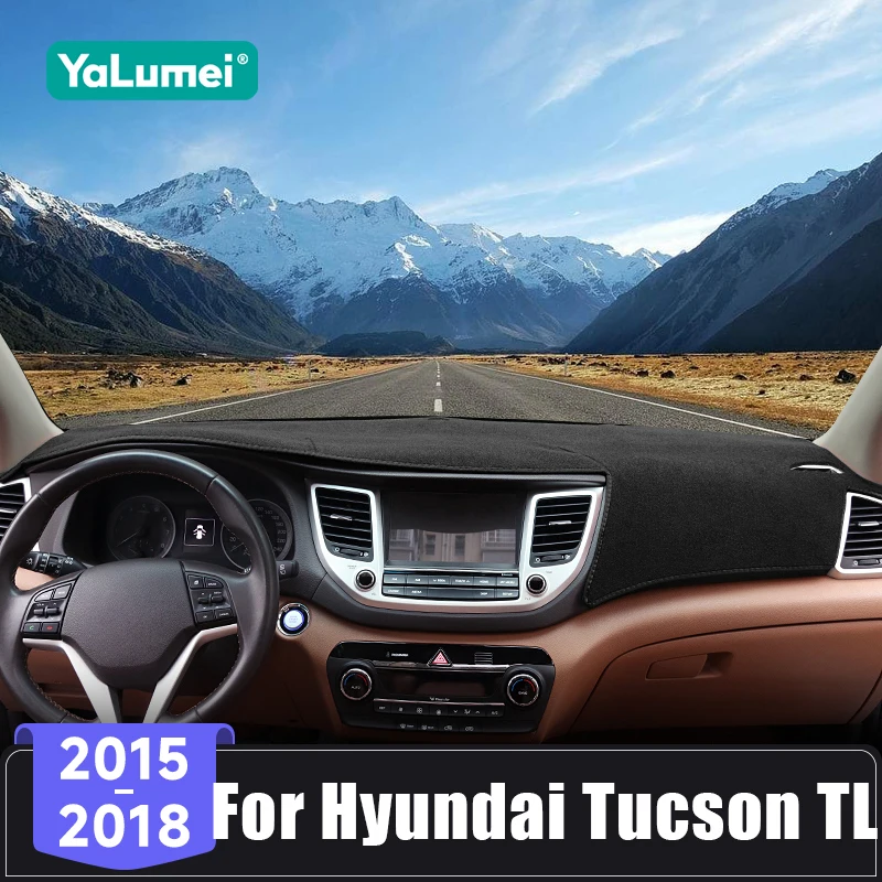 For Hyundai Tucson TL 3rd 2015 2016 2017 2018 Car Dashboard Cover Avoid Light Pads Instrument Panel Carpets Anti-UV Accessories