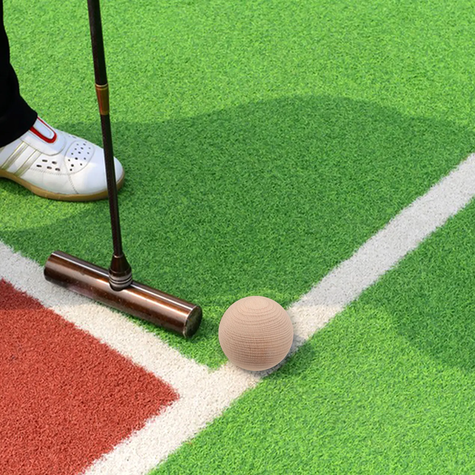 

Набор для гольфа и крокета из 3 предметов: деревянные шары из бука для игр на открытом воздухе, для семейного отдыха на заднем дворе, с плавным движением по газону