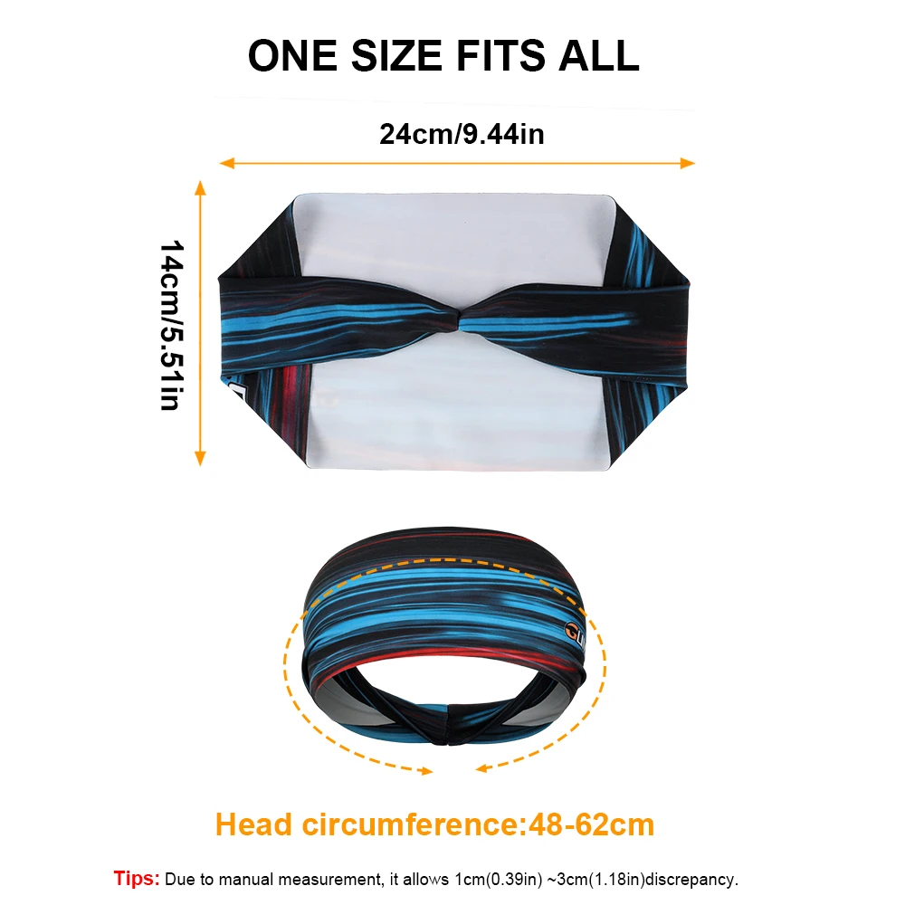 2-teiliges Sport-elastisches Stirnband, Schweißband, Laufen, Yoga, Fitnessstudio, Tennis, Golf, Schweißbandage, Haarband, Kopfbedeckung, Haarschmuck für Männer und Frauen – Detail 5
