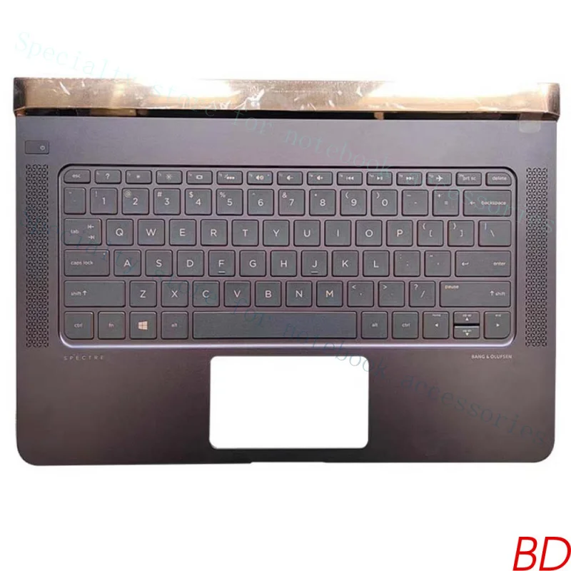 

A+ For HP Spectre 13-V TPN-C127 Palmrest With Backlit Keyboard C Shell Cover Brown