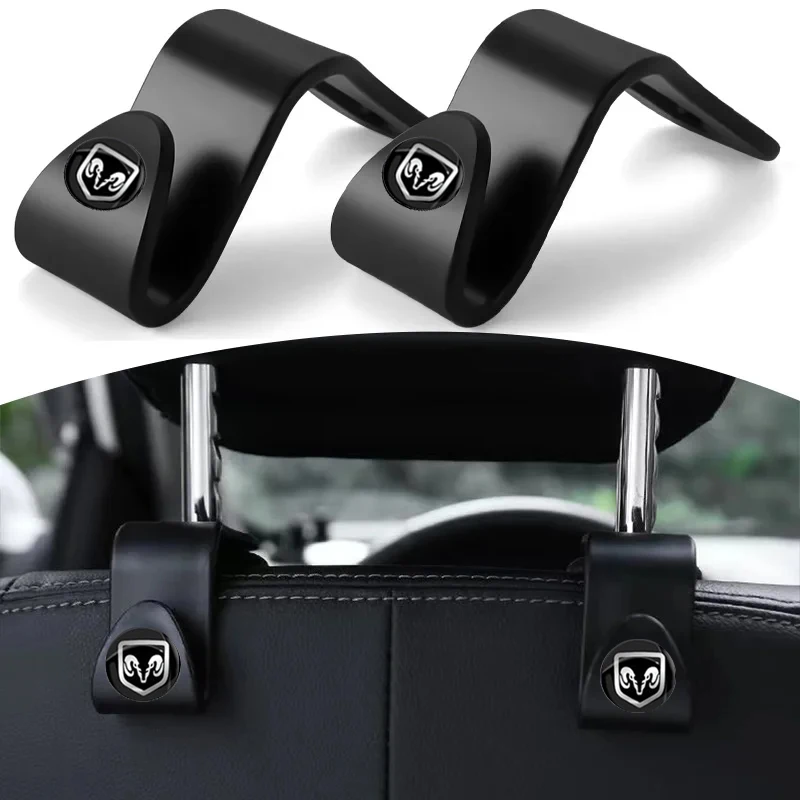 2Pcs Portable Car Seat Backrest Hooks Car Seat Headrest Hook For Dodge Journey Caliber Challenger Charger Ram 1500 Durango