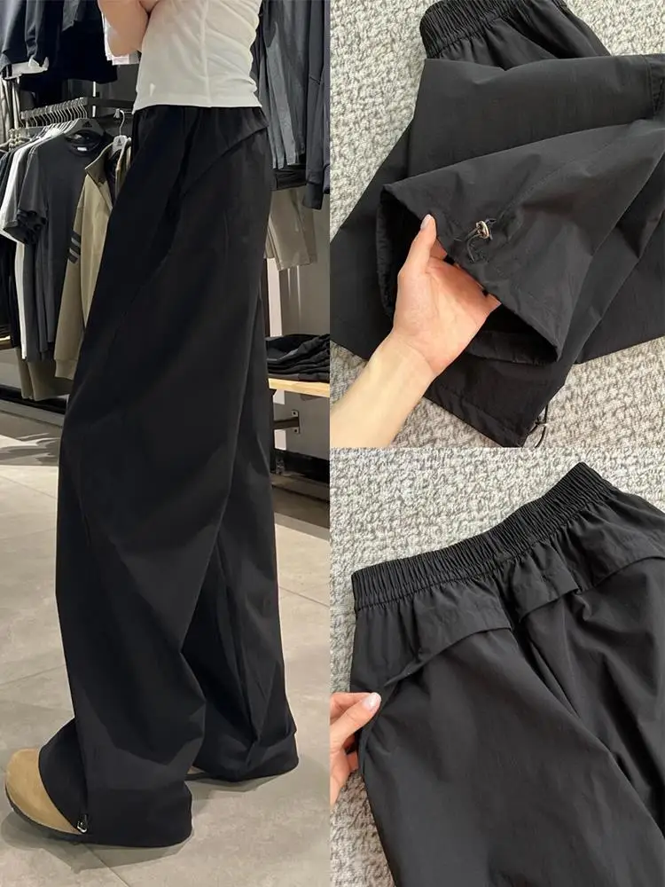 

Женские летние тонкие прямые брюки Bla Casual Spor с широкими штанинами, свободного кроя, струящиеся, быстросохнущие, для работы