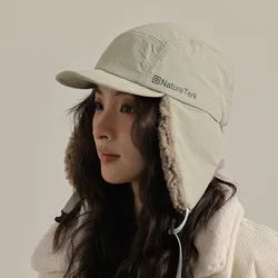 High Quality Winter Letter Lei Feng Cap Warm Outdoor Skiing Flight Hat Men and Women Fleece Outdoor Ear Protection Russia Hat