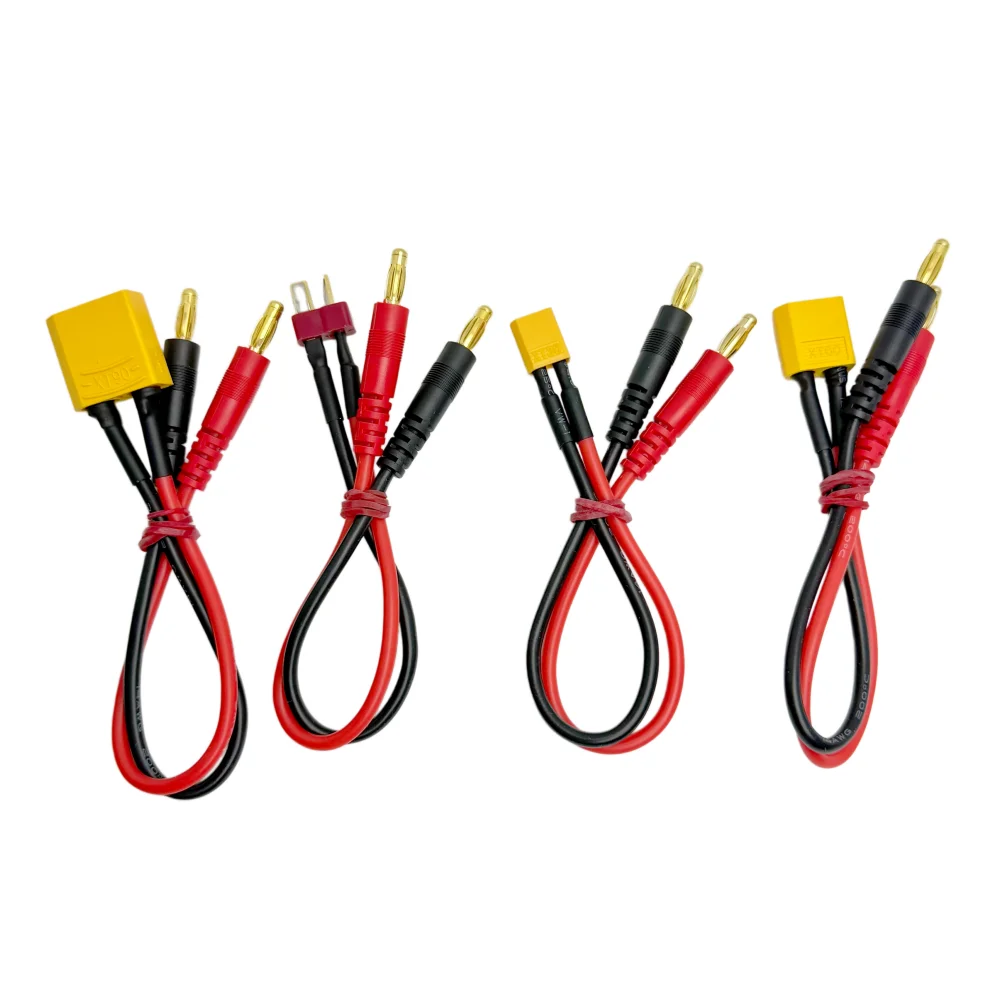 20CM XT30 XT60 XT90 T Plug Charge Lead to 4.0mm Banana Plugs Charge Cable Silicone Wire 14AWG For Lipo Battery