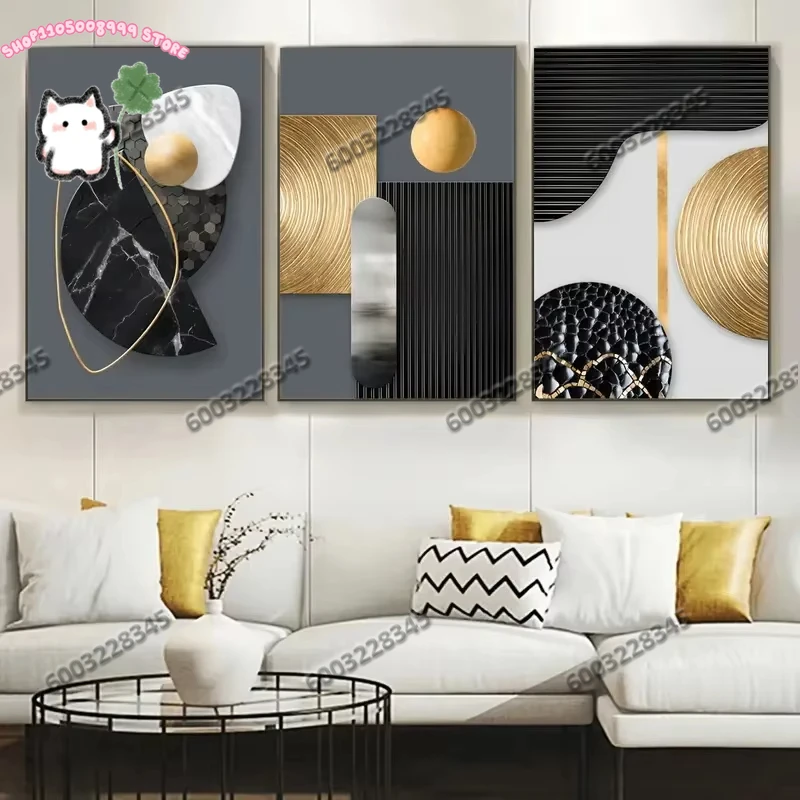 3Pcs Frameless Abstract  Canvas Poster Beautiful Marble Art Simple Design Decoration Gift for Friend Living Room Bedroom Decor