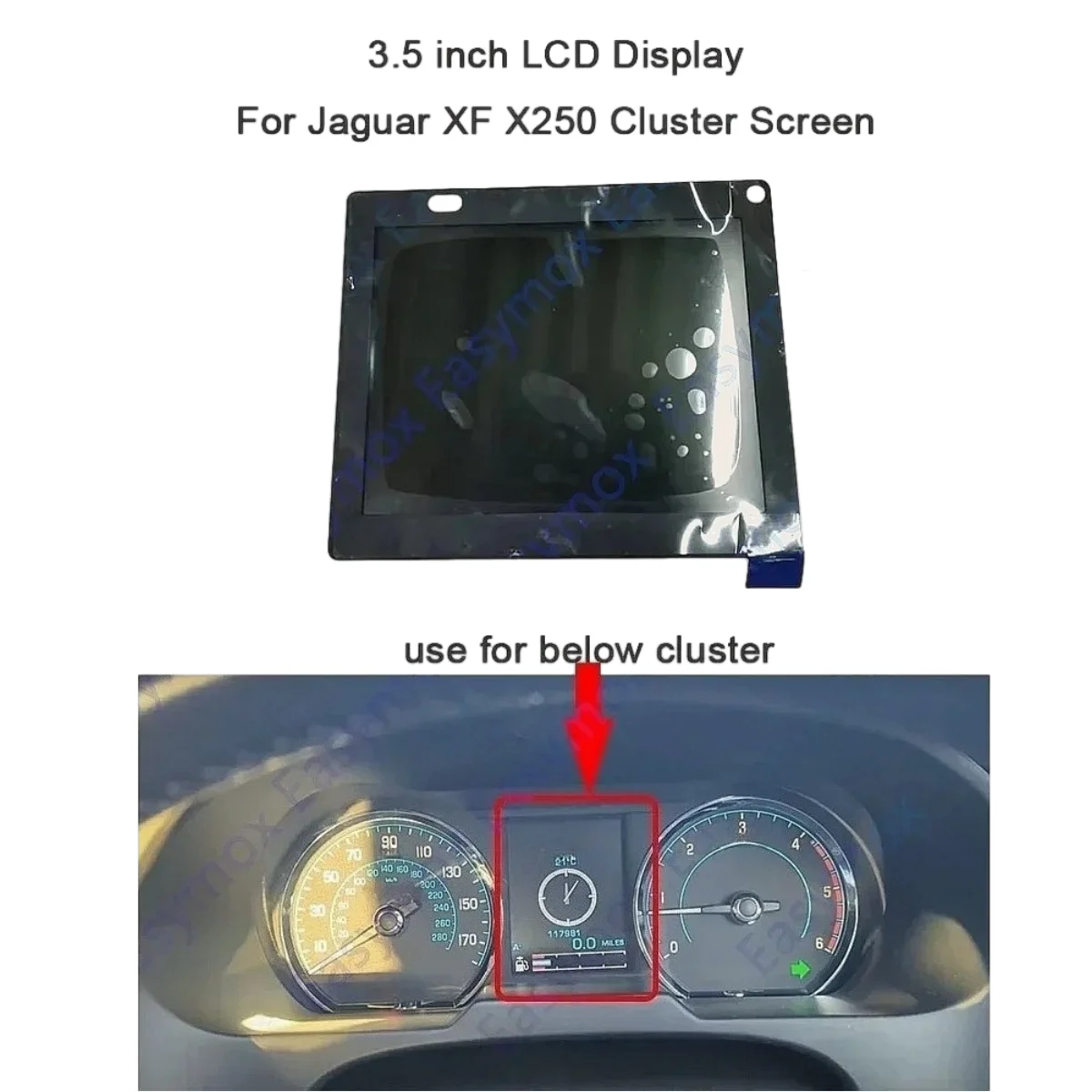 3.5 Inch LCD Display Screen Replacement for Jaguar XF X250 XF-R 2011-2014 Dashboard Instrument Cluster Repair TJ035NC04AA