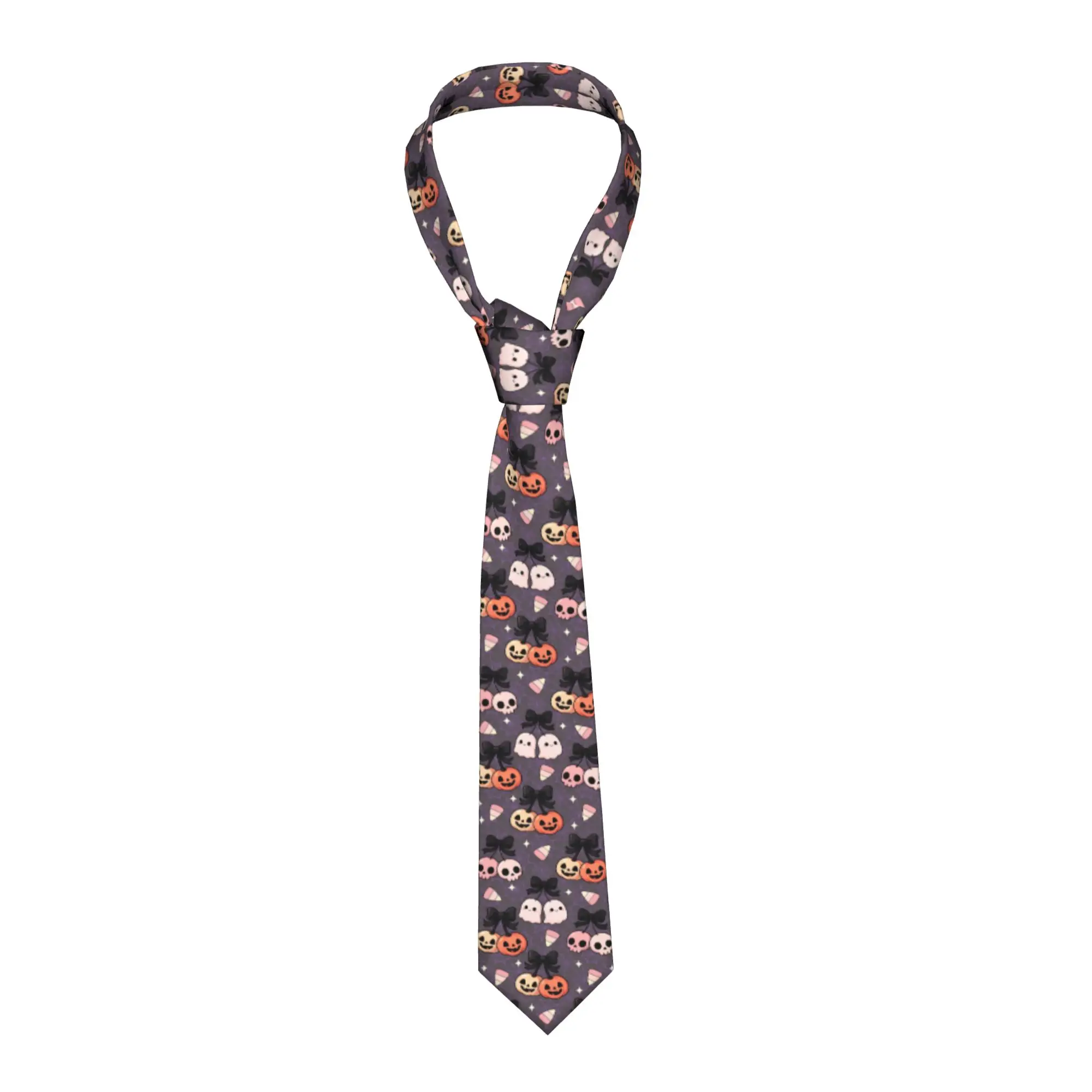 Halloween Bundle Cute Ghosts Pumpkin Necktie Unisex Polyester 8 cm  Neck Ties for Men Silk Narrow Accessories Cravat Wedding