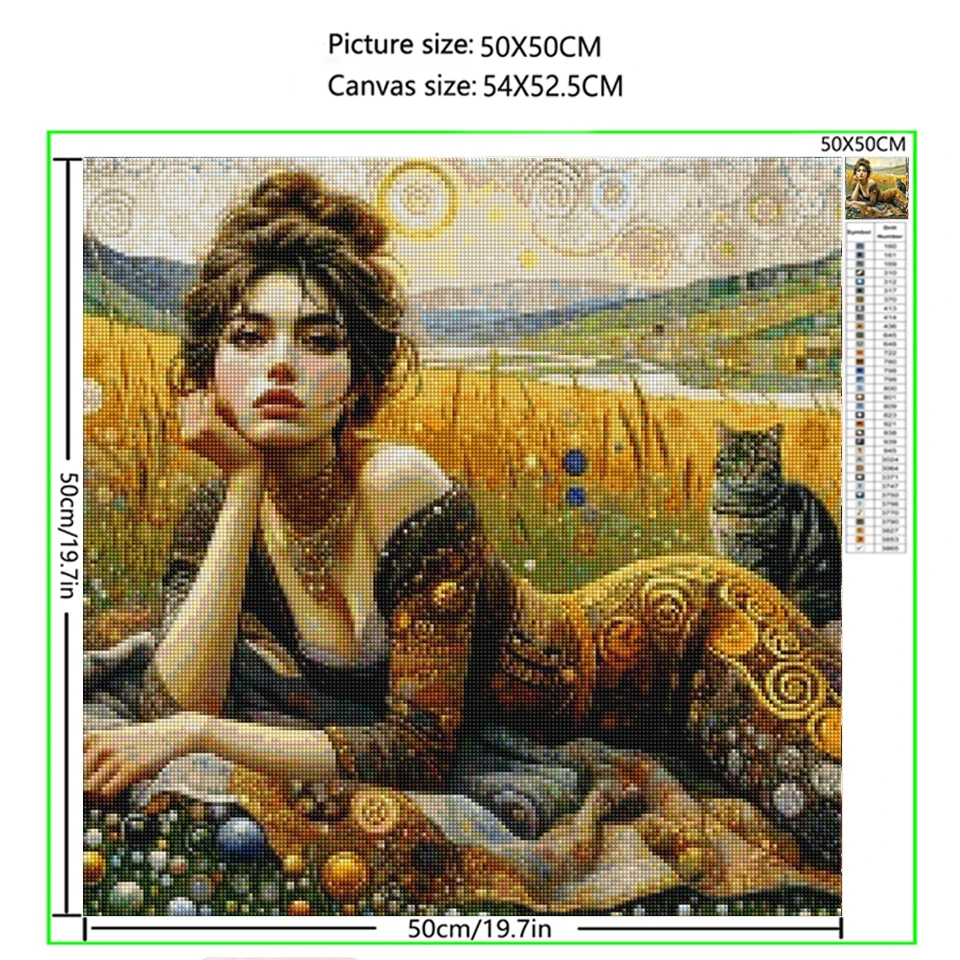 Sexy Woman And Cat DIY Diamond Painting Gustav Klimt Full Diamond Art Mosaic Embroidery Cross Stitch Rhinestone Home Decortion