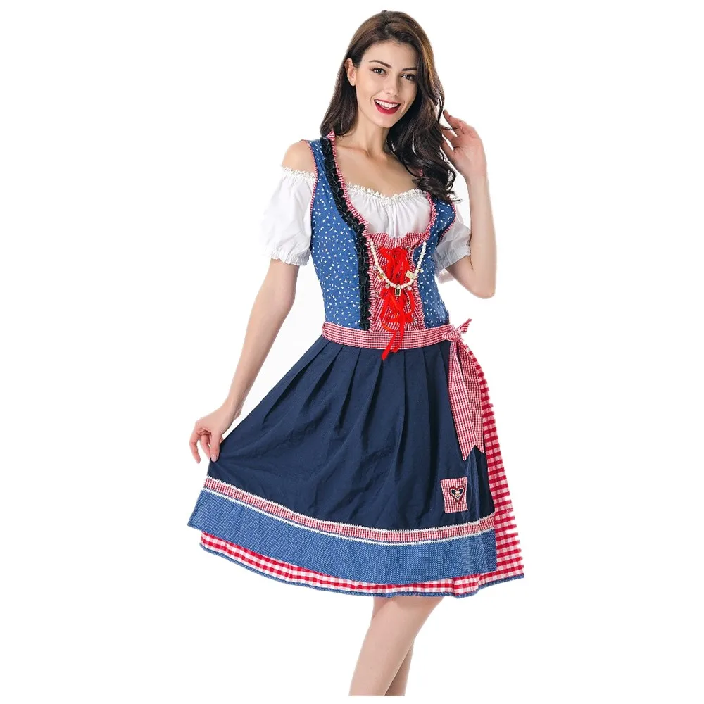 

Germany Oktoberfest Bavaria Traditional Beer Girl Cosplay Costume Parade Tavern Carnival Party Beer Maid Waitress Dirndl Dress