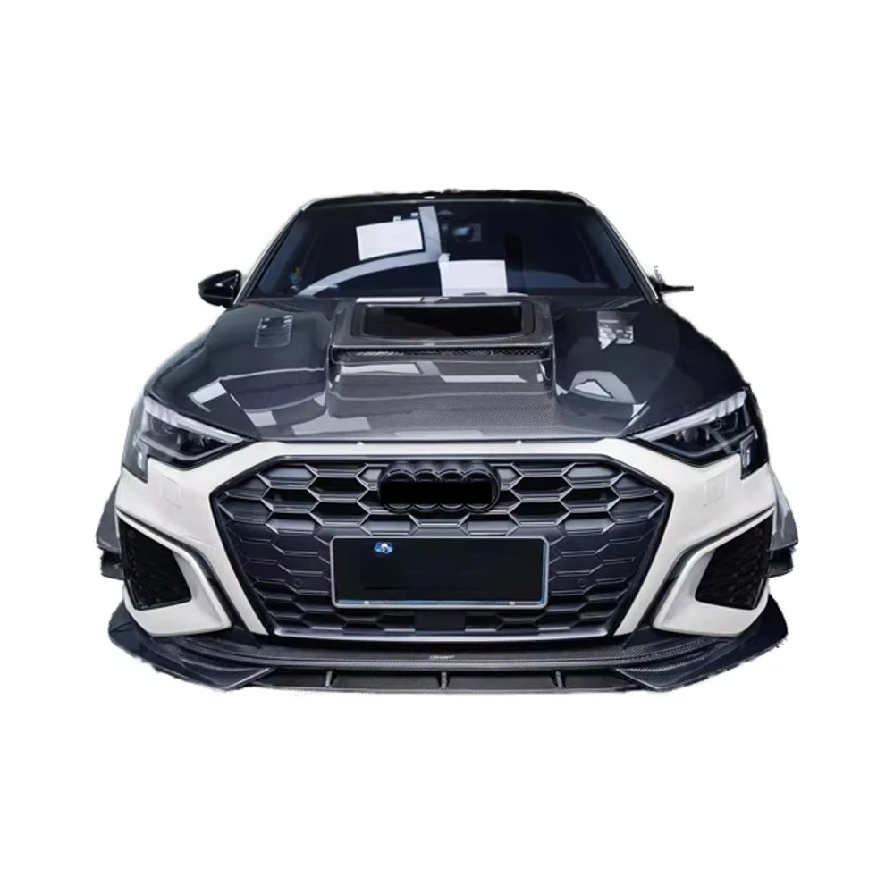 

New A3 S3 Carbon Fiber Body Kit with CMST Style Front Lip Diffuser Spoiler Wing Hood Side Skirt Upgraded for A3 S3
