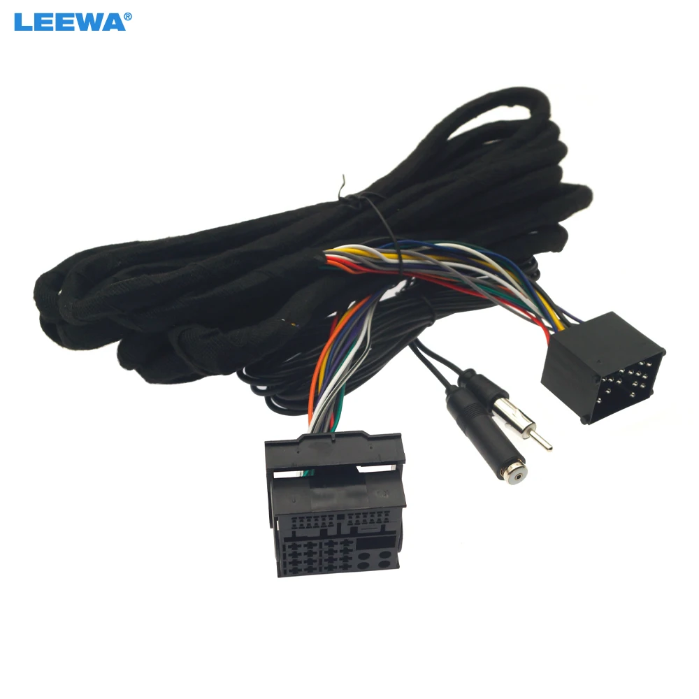 

LEEWA Car 16pin Power Cord Wiring Harness Adapter For BMW E46(1998-2007)/E39(1995-2004)/X5(E53,1999-2006) Installation Head Unit