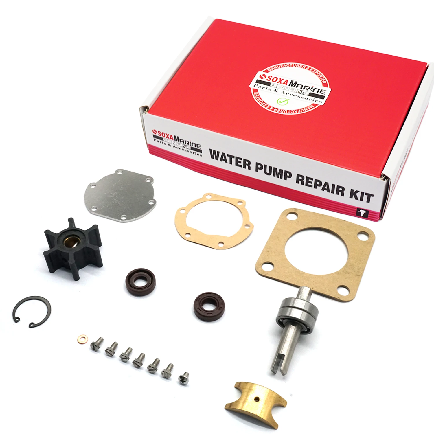 Grote revisieset met as voor Westerbeke Marine Diesel Generator Ruwe zeewaterpomp 33636