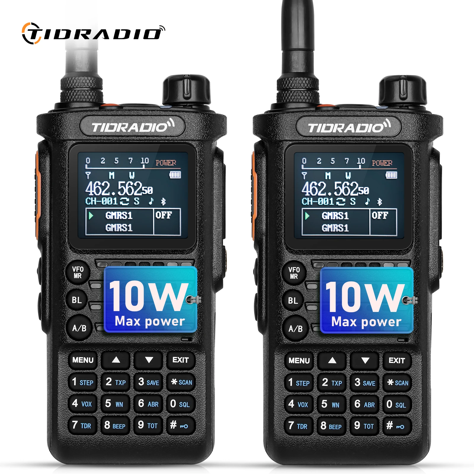 TIDRADIO 2 buah TD H8 Walkie Talkie jarak jauh profesional, 10W koneksi Radio dua arah aplikasi telepon pemrograman nirkabel pengisi daya USB