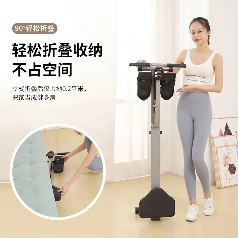 آلة التجديف الهيدروليكية البسيطة المنزلية القابلة للطي لكامل الجسم معدات اللياقة البدنية المنزلية متعددة الوظائف