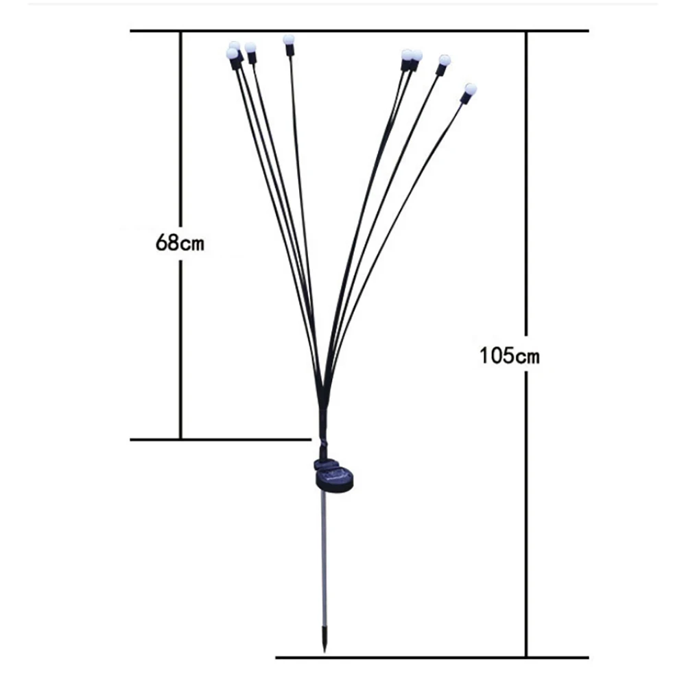 

LNHF Solar Garden Lights Lawn Stake Light Wind-Driven Swing Light Landscape Decoration Fireflies Lamp New Year Decor Light
