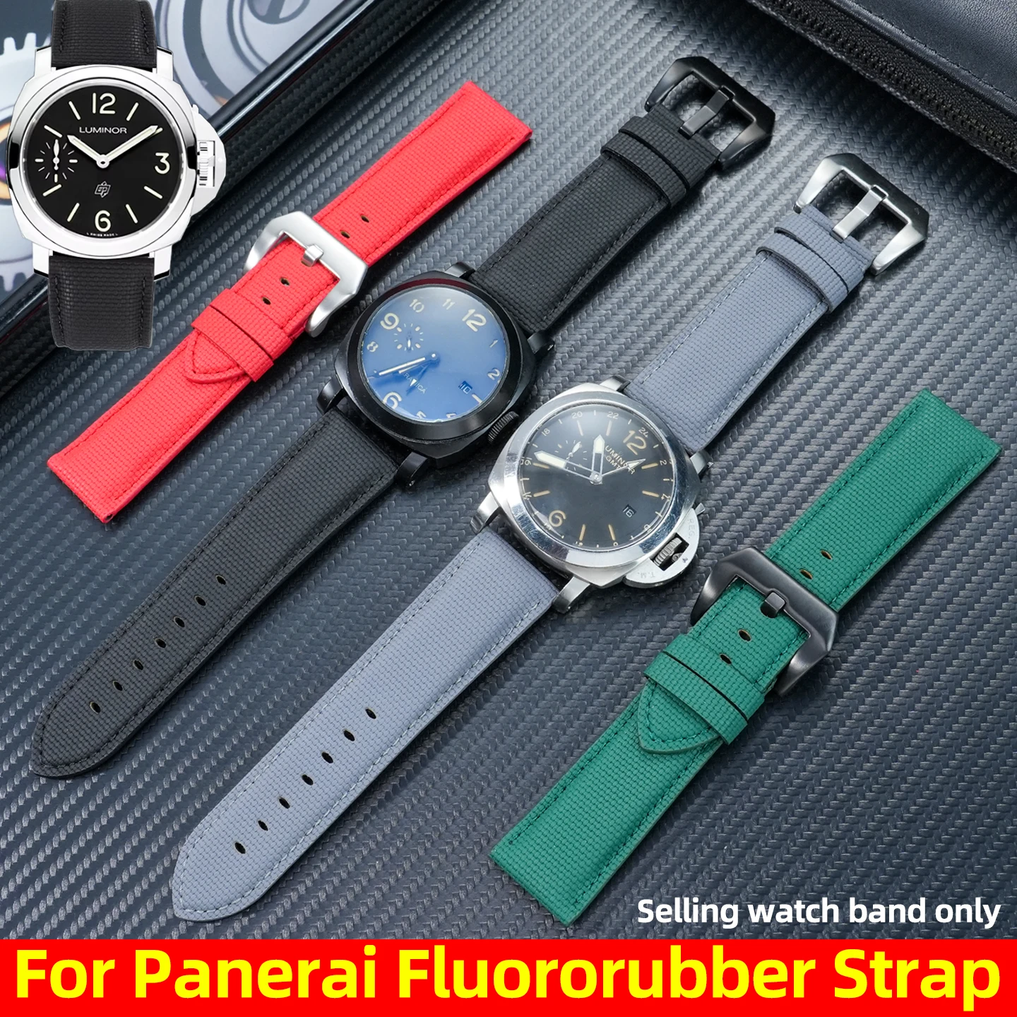 

Для часов Panerai ремешок 22 мм 24 мм 26 мм браслет из фторкаучука PAM441 PAM1466 PAM1391 PAM1565 FKM ремешок для часов спортивный браслет