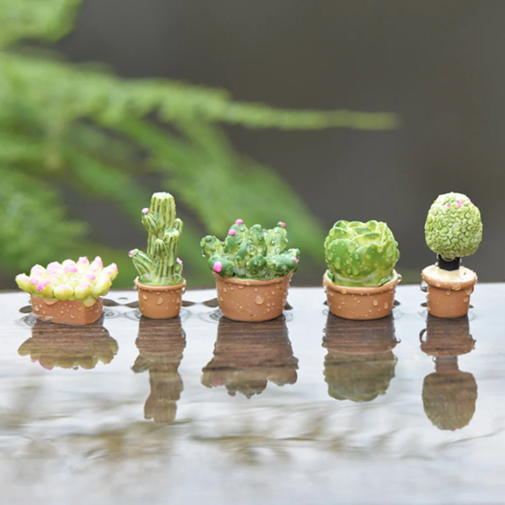 

10pcs Micro Succulent Resin Ornament Simulation Garden Decor For Home Office Desk Artificial Plants Moss Landscape Potted
