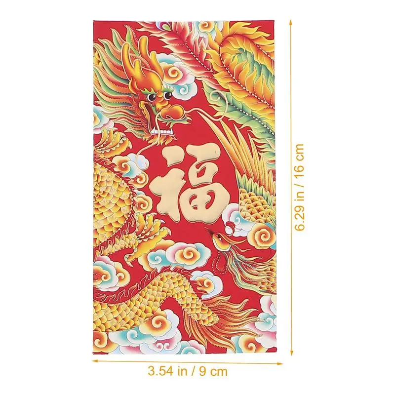 30 Pz 2024 HongBao Drago Anno 2023 Capodanno Cinese Soldi Fortunati Moneys Capodanno 2024 Drago Modello di Carta Cinese Fortunato
