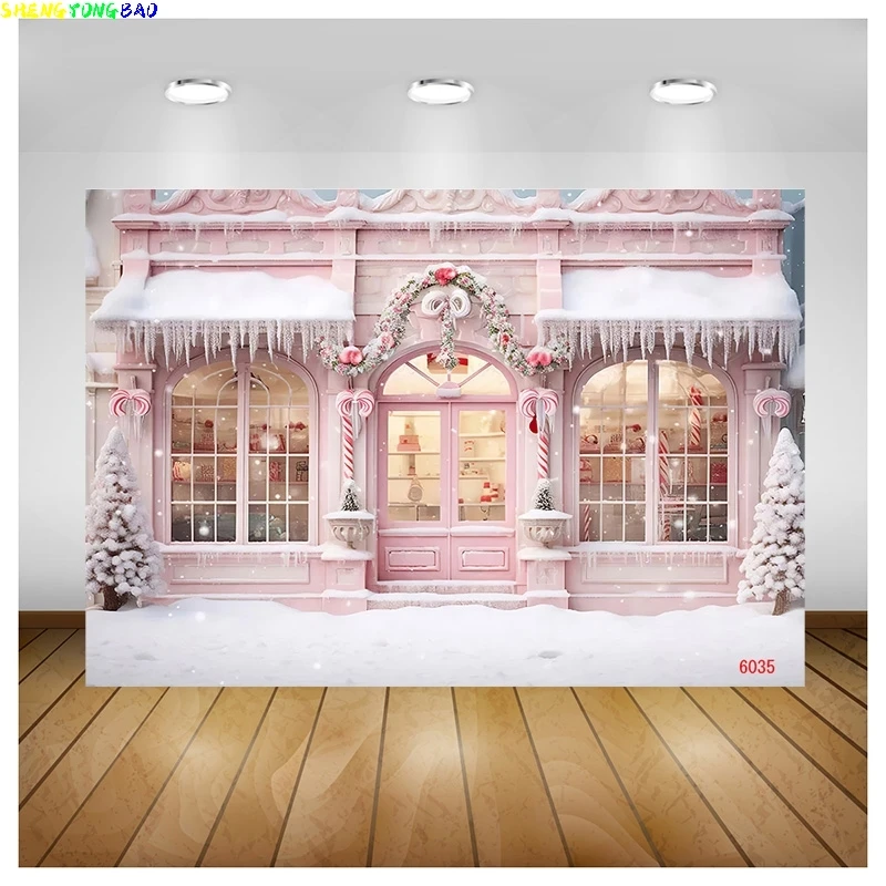 

Vinyl Custom Christmas Tree Outdoor Camping Photography Backdrop Wooden Doors Snowman Cinema New Year Background Prop WW-03