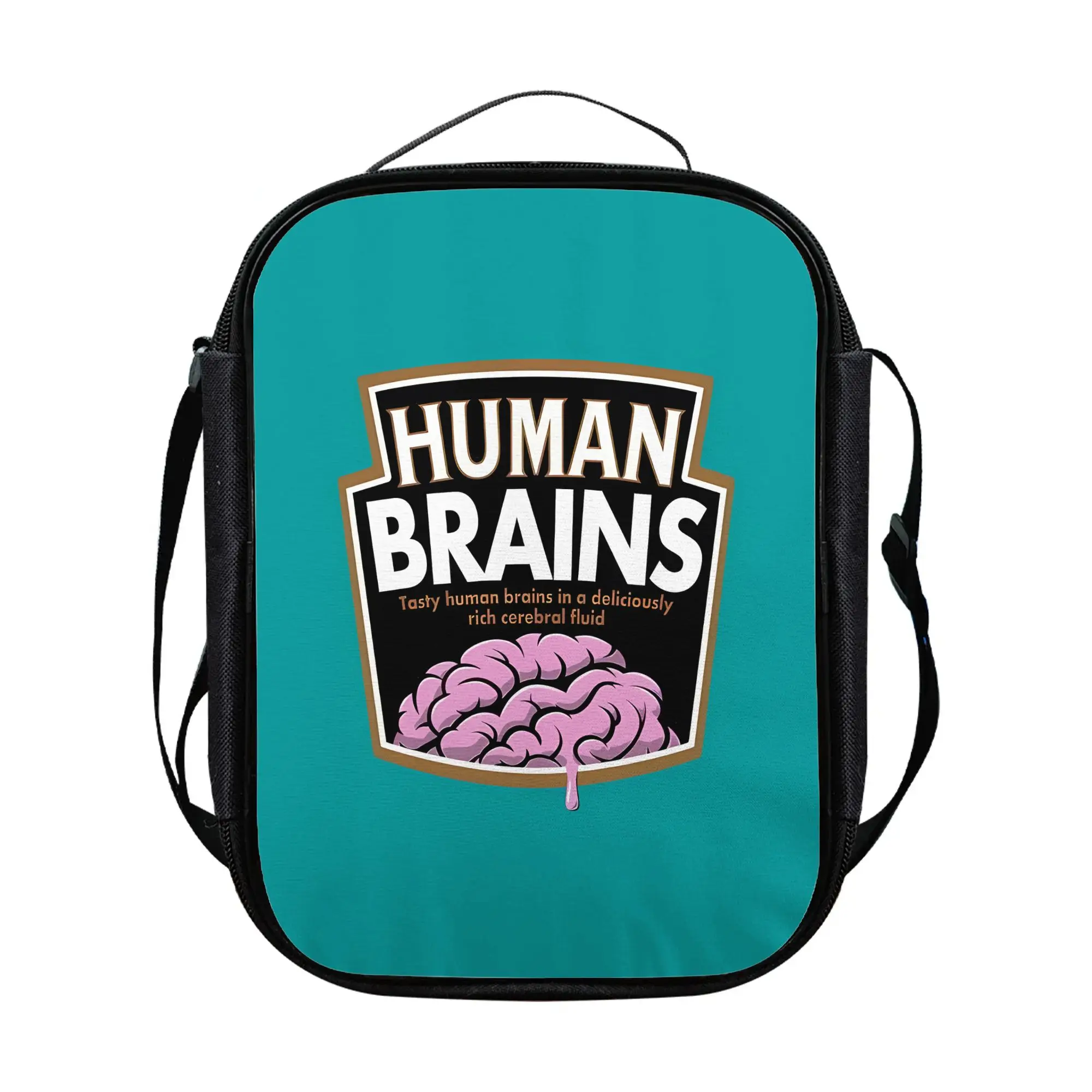 1pcs Funny Human Brain Print Lunch Bag Non-Food Contact School Lunch Box Carrier Suitable for School Office