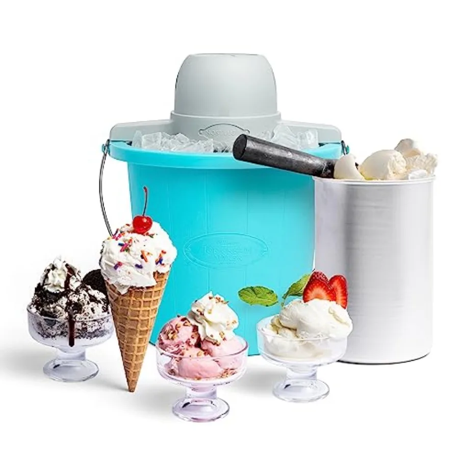 

Electric Ice Cream Maker - Old Fashioned Soft Serve Ice Cream Machine Makes Frozen Yogurt or Gelato in Minutes - Fun Kitchen Ap