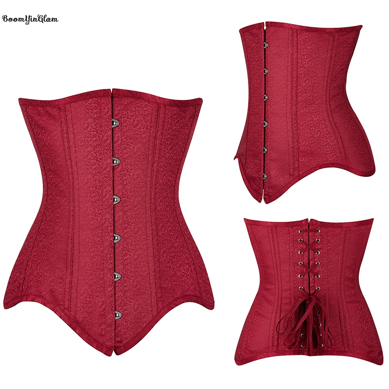 4, 5 Or 6 Busk Closure Women's Steampunk Clothing Spiral Steel Bone Waist Training Corset Plus Size Underbust Corselet