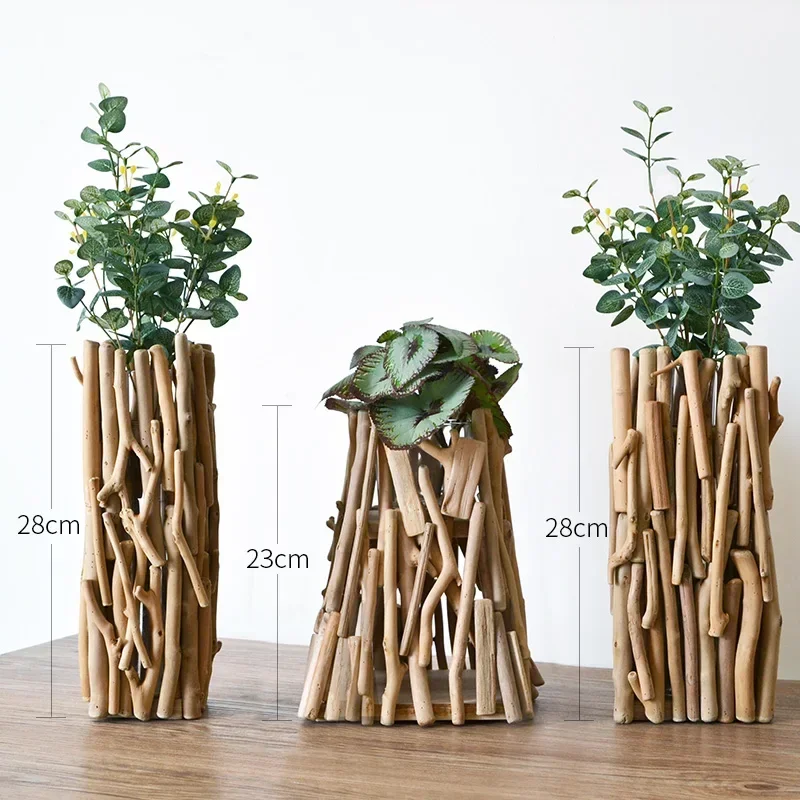 

Handmade Solid Wood Geometric Vase Decoration Home Decoration Living Room Dining Room Bedroom Small Garden Flower Arrangement