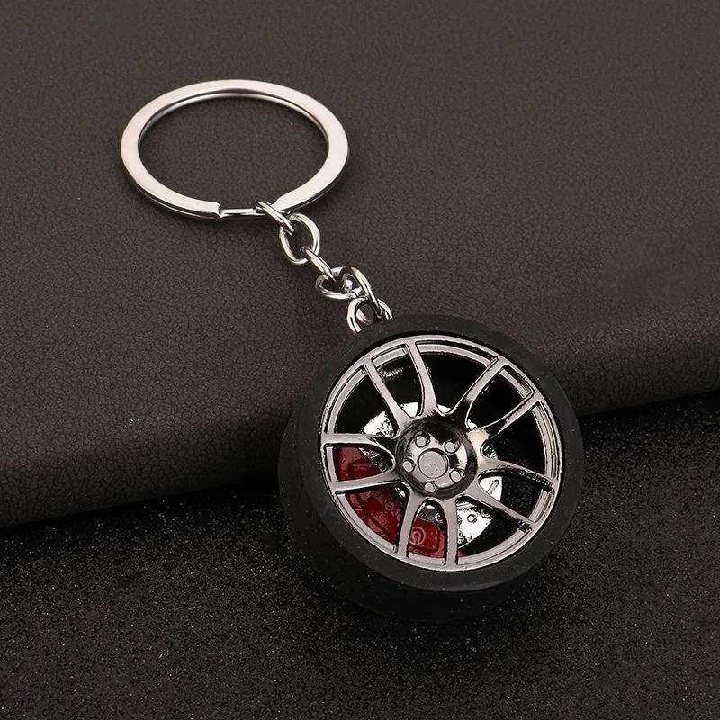 Creative Gear Head Keychain Speed Gearbox Keyring for Car Key Turbo Hub Brake Disc Pendant Shock Absorber Keys Holder Chain Ring