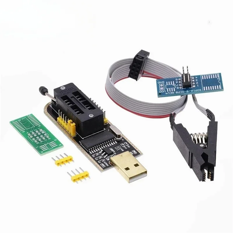 5pcs  CH341A 24 25 Series EEPROM Flash BIOS USB Programmer Module + SOIC8 SOP8 Test Clip For EEPROM 93CXX / 25CXX / 24CXX