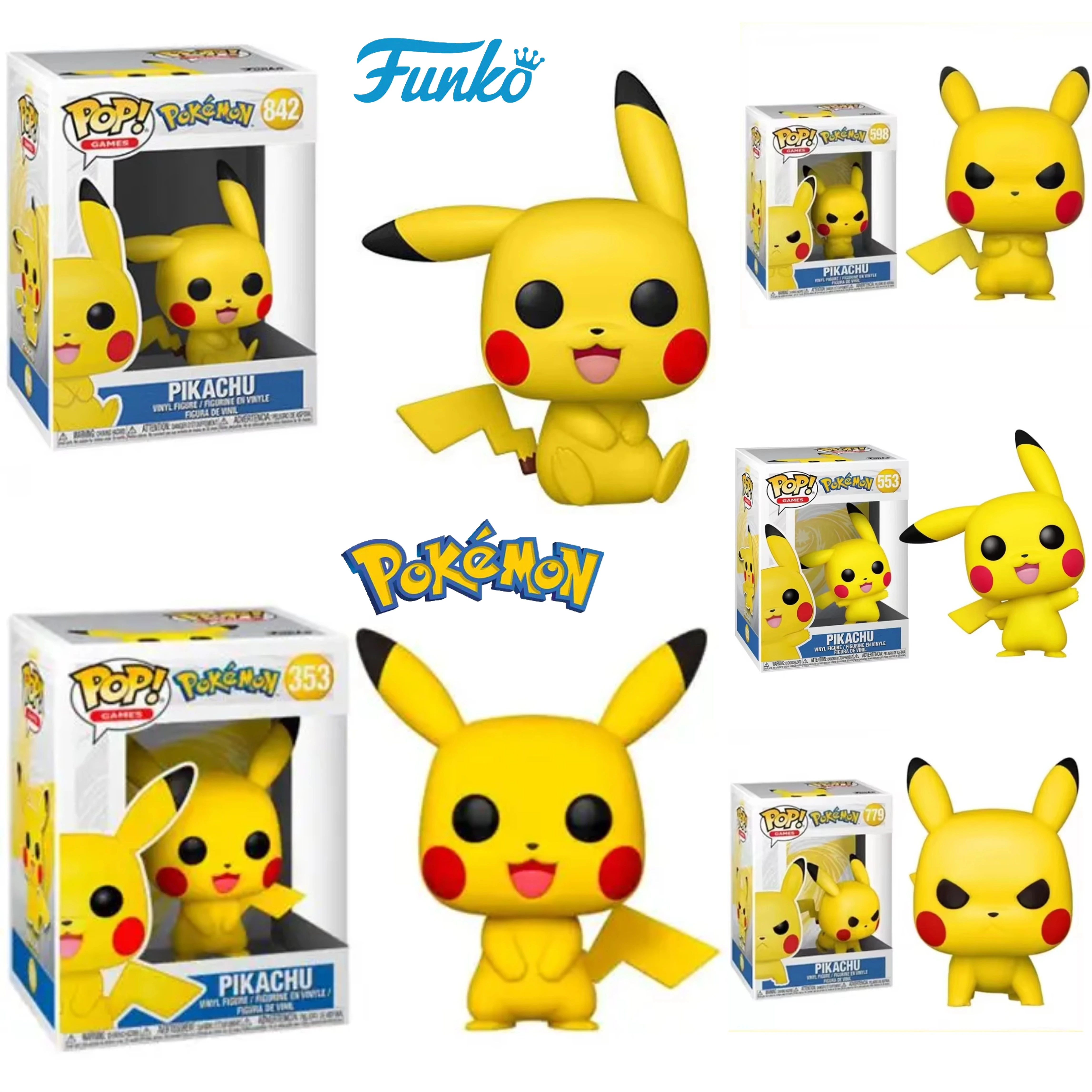 NUEVO Funko POP de la Serie Pokémon # 353 # 553 # 598 # 779 # Muñeco de Vinilo Pikachu 842, Colección de Juguetes, Regalos de Navidad para Niños