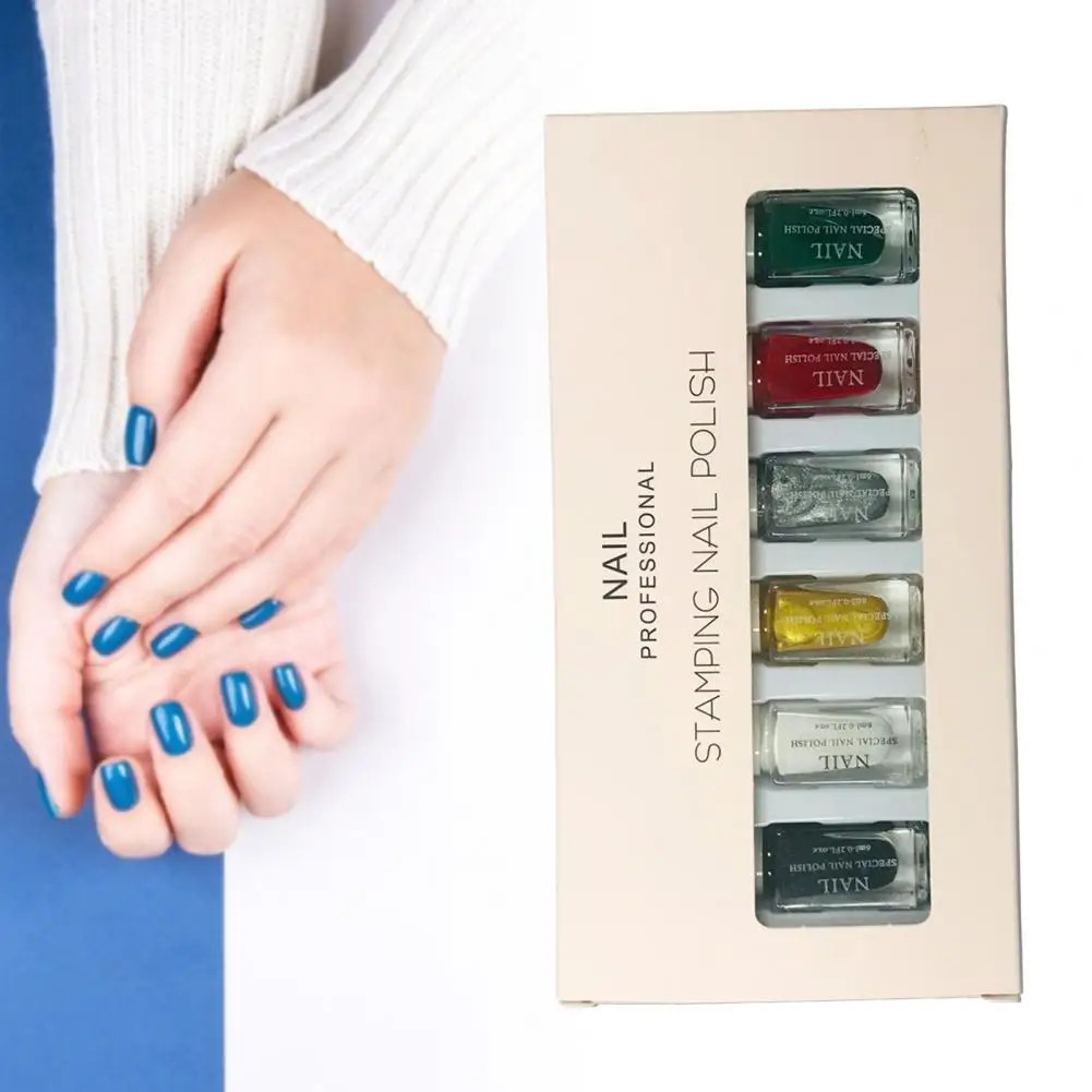 

Nail Polishes 1 Set Beautiful Quick Dry Gorgeous Beauty Stamping Fingertips Nail Polishes for Nail Salon