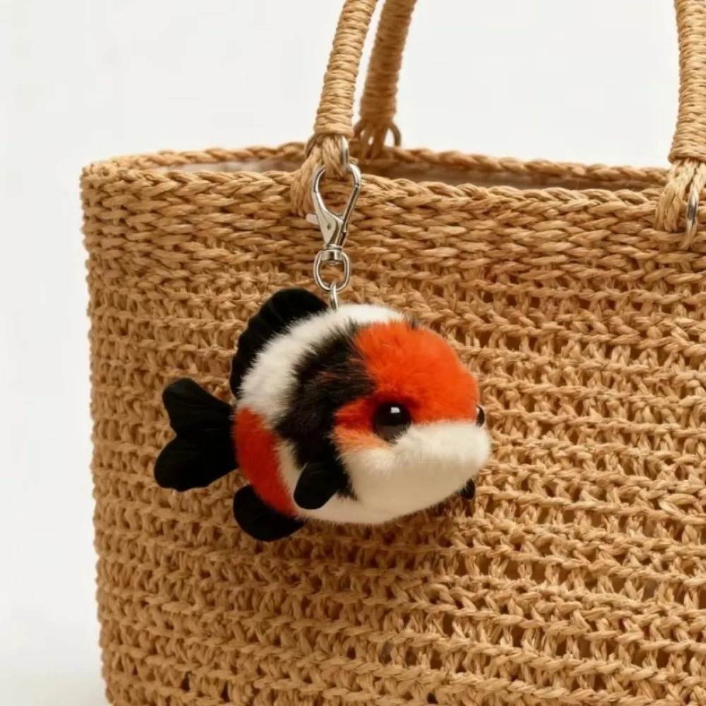 Super schattige zachte Koi tas hanger geluk hanger sleutelhanger Tri Color goudvis sleutelhanger vakantie cadeau speelgoed decoratie auto hangen