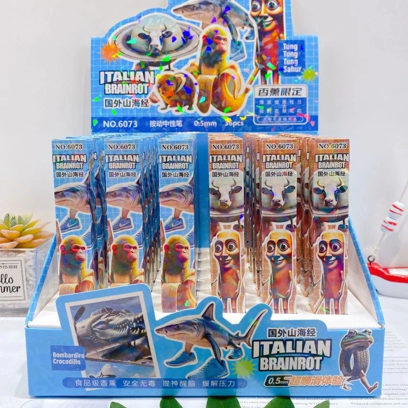 

Гелевые ручки Tralalero Tralala для детей, аниме-дизайн, Tungtung Sahur Brainrot, школьные канцелярские принадлежности, офисные аксессуары, детская подарочная игрушка