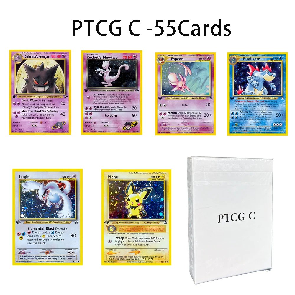 

Набор основания для прокси-карт PTCG C включает голографическую игру Typyhlosion Espeon Umbreon, коллекция проксиальных игрушек, подарки