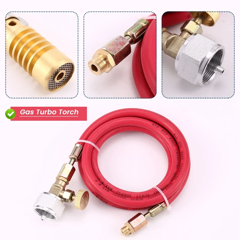 Nuovo Per Mapp Gas Turbo Torcia Idraulica Turbo Torcia Con Tubo Per Saldatura Propano Kit di Saldatura