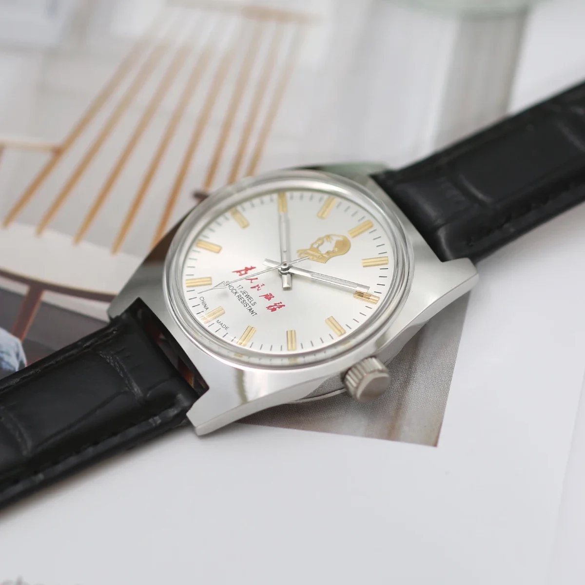 Hand-Wind Wristwatch 7120 - 36MM Water-Resistant Manual Wind Watch Stainless Steel Dropshipping